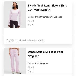 Lululemon Pink Organza Set